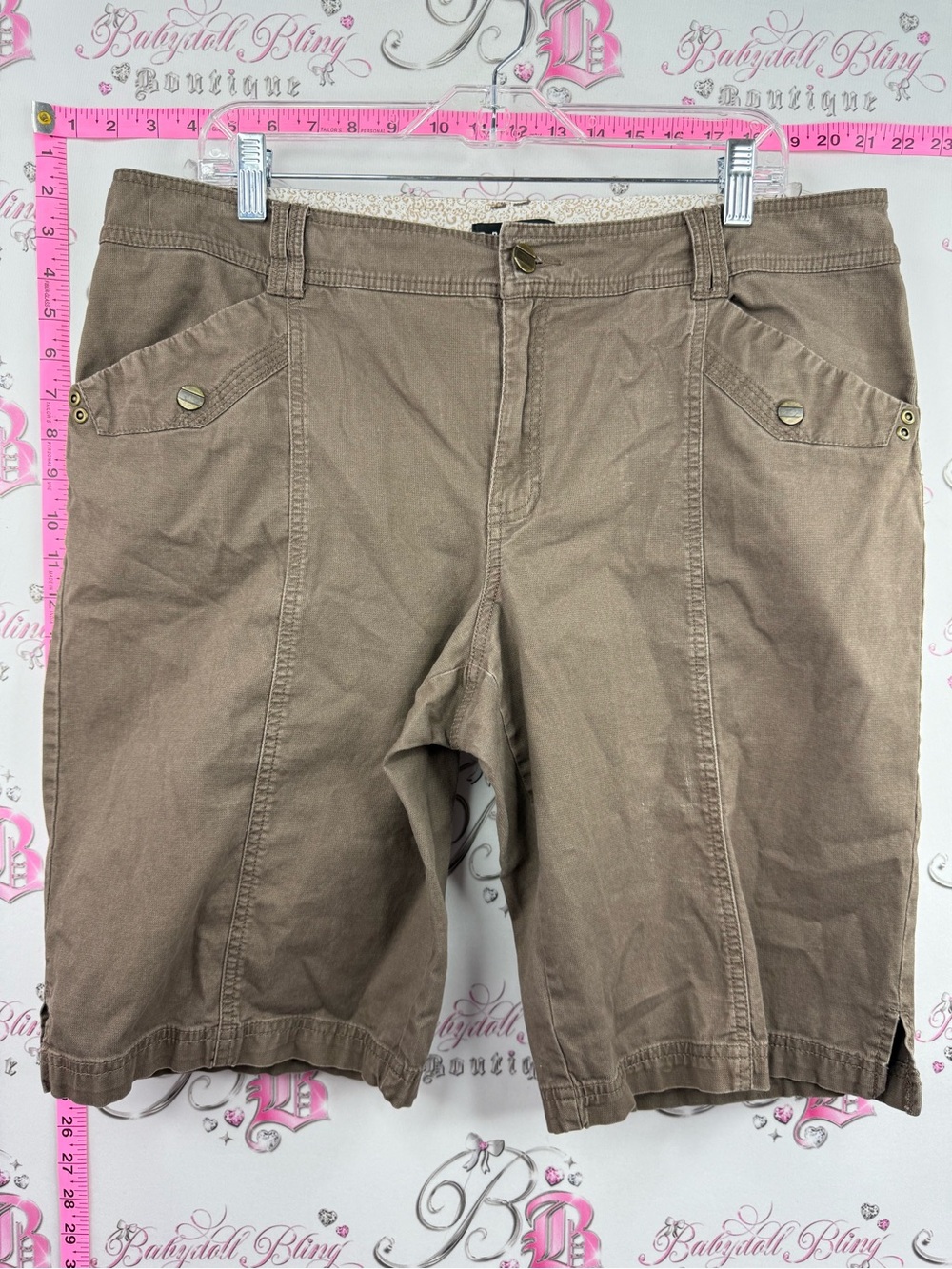 Tribal shorts cargo Tan brown Cargo Shorts with Front Flap Pockets